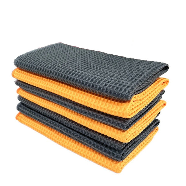 Pineapple Lattice Microfiber Lint-free Absorbent Honeycomb Car Washing Towel, Size:40x40cm(Orange) - Car washing supplies by buy2fix | Online Shopping UK | buy2fix