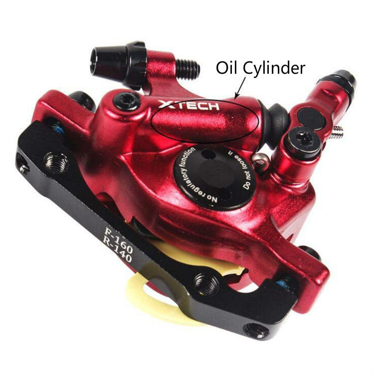 ZOOM HB100 Mountain Bike Hydraulic Brake Caliper Folding Bike Cable Pull Hydraulic Disc Brake Caliper, Style:Front(Red) - Outdoor & Sports by Zoom | Online Shopping UK | buy2fix