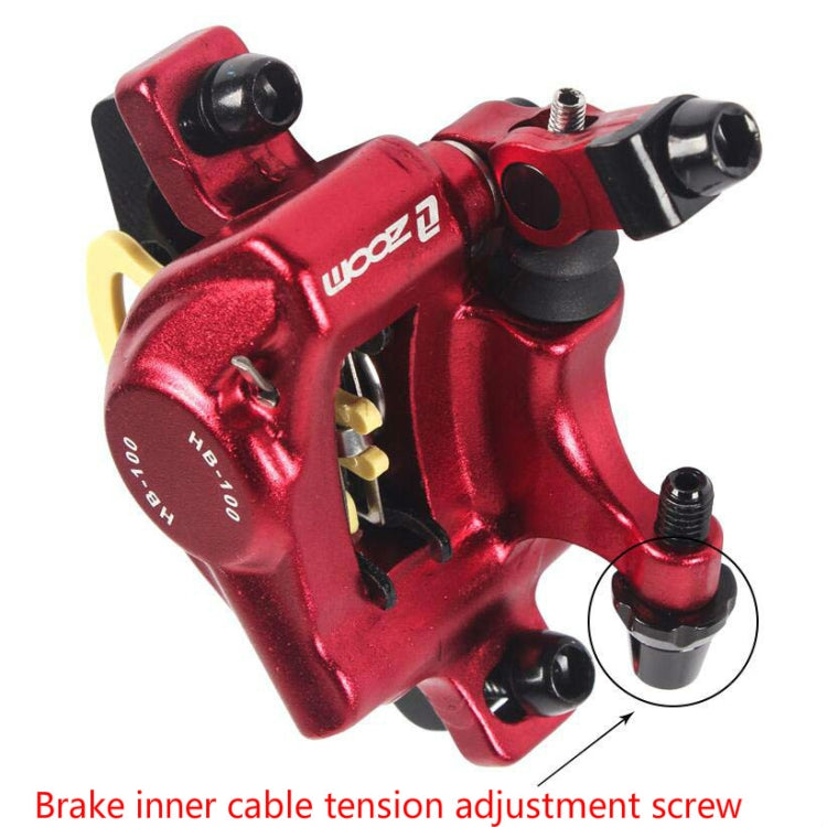 ZOOM HB100 Mountain Bike Hydraulic Brake Caliper Folding Bike Cable Pull Hydraulic Disc Brake Caliper, Style:Rear(Red) - Outdoor & Sports by Zoom | Online Shopping UK | buy2fix