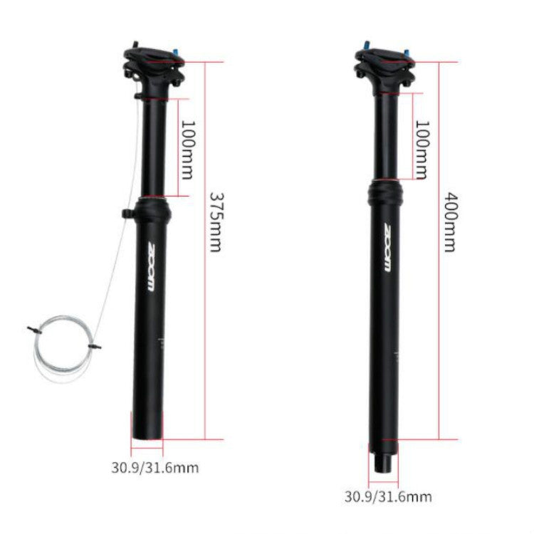 ZOOM Bicycle Wire-Controlled Hydraulic Lift Seat Tube Mountain Bike Seatpost, Size:30.9mm, Specification:400mm Internal Routing - Bicycle Seat Posts by ZOOM | Online Shopping UK | buy2fix