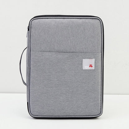 Multi-functional A4 Document Bags Portable Waterproof Oxford Cloth Storage Bag for Notebooks，Size: 33cm*24*3.5cm(Light Gray) - Other by buy2fix | Online Shopping UK | buy2fix