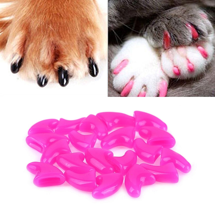 20 PCS Silicone Soft Cat Nail Caps / Cat Paw Claw / Pet Nail Protector/Cat Nail Cover, Size:XS(Rose Red) - Home & Garden by buy2fix | Online Shopping UK | buy2fix