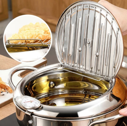 304 Stainless Steel Fryer Pot Household Temperature-controlled Multifunctional Thickening Pot, Size:20cm - Home & Garden by buy2fix | Online Shopping UK | buy2fix