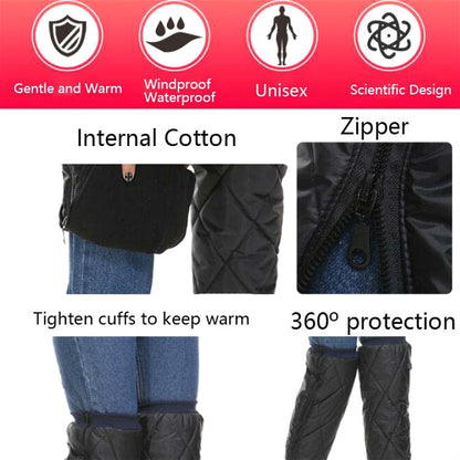 Electric Bike Winter Outdoor Riding Windproof Cold Protection Plus Velvet Warm Leg Guard Knee Pads, Style:70cm Increase Black - Protective Gear by buy2fix | Online Shopping UK | buy2fix