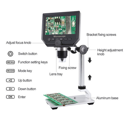 G600A HD Mobile Phone Repair Microscope 4.3 Inch Screen Digital Microscope Electron Microscope(US Plug) - Digital Microscope by buy2fix | Online Shopping UK | buy2fix