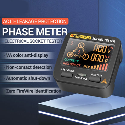 ANENG AC11 Multifunctional Digital Display Socket Tester Electrical Ground Wire Tester(US Plug) - Current & Voltage Tester by ANENG | Online Shopping UK | buy2fix