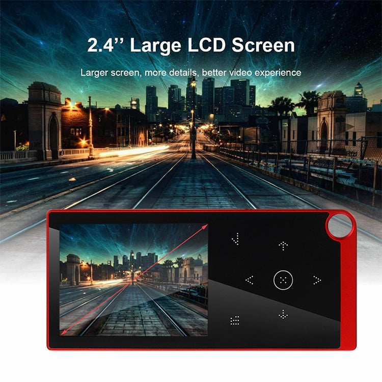 E05 2.4 inch Touch-Button MP4 / MP3 Lossless Music Player, Support E-Book / Alarm Clock / Timer Shutdown, Memory Capacity: 16GB without Bluetooth(Red) - Consumer Electronics by buy2fix | Online Shopping UK | buy2fix