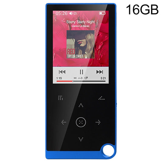 E05 2.4 inch Touch-Button MP4 / MP3 Lossless Music Player, Support E-Book / Alarm Clock / Timer Shutdown, Memory Capacity: 16GB without Bluetooth(Blue) - Consumer Electronics by buy2fix | Online Shopping UK | buy2fix