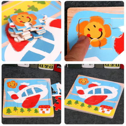 5 PCS KBX-017 Children Wooden Picture Puzzle Baby Early Education Toys(Minecart) - Puzzle Toys by buy2fix | Online Shopping UK | buy2fix