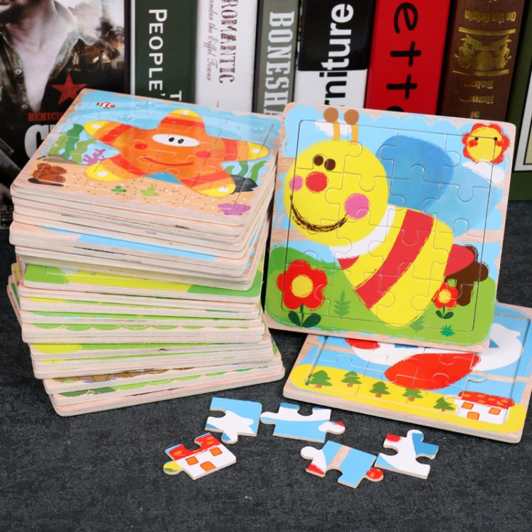 5 PCS KBX-017 Children Wooden Picture Puzzle Baby Early Education Toys(Minecart) - Puzzle Toys by buy2fix | Online Shopping UK | buy2fix