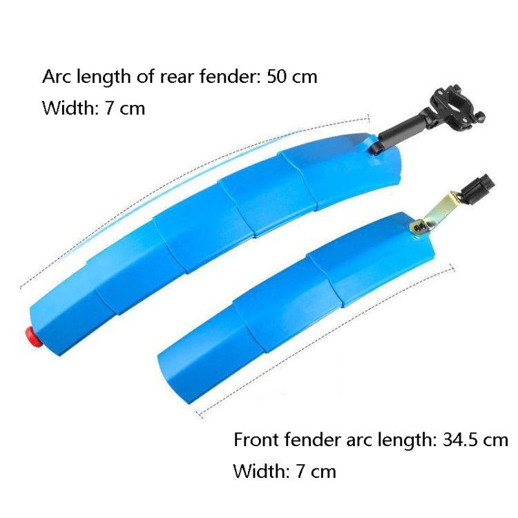 Bicycle Telescopic Folding Mudguard  27.5 Inch Extended Water Retaining LED Taillight(Blue) - Outdoor & Sports by buy2fix | Online Shopping UK | buy2fix