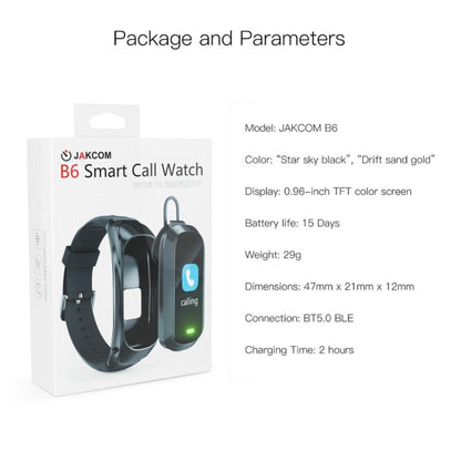 JAKCOM B6 Smart Phone Bracelet, Support Blood Pressure Monitoring / Blood Oxygen Monitoring / Heart Rate Monitoring / Sleep Monitoring / NFC Cloud Service(Gold) - Smart Wear by JAKCOM | Online Shopping UK | buy2fix