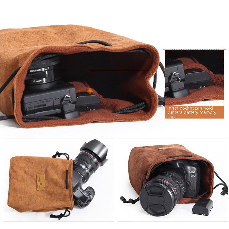S.C.COTTON Liner Shockproof Digital Protection Portable SLR Lens Bag Micro Single Camera Bag Square Gray S - Camera Accessories by S.C.COTTON | Online Shopping UK | buy2fix