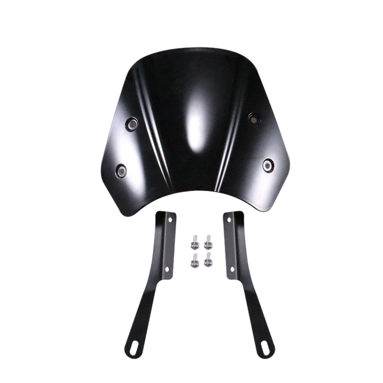 5-7 Inch Retro Motorcycle Windshield Universal Modified Windshield(Black) - Others by buy2fix | Online Shopping UK | buy2fix