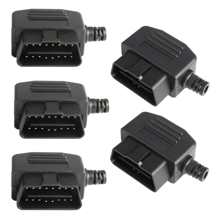 5 PCS 16PIN Car Male Connector OBD2 Connector Plug + Shell + Line Card + Screw OBD Plug J1962M - In Car by buy2fix | Online Shopping UK | buy2fix