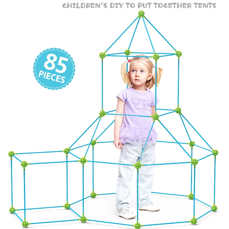 85 in 1 DIY Tent Toy Assembling Play House DIY Children Tent Building Toy(Square-Green) - Toy Sports by buy2fix | Online Shopping UK | buy2fix