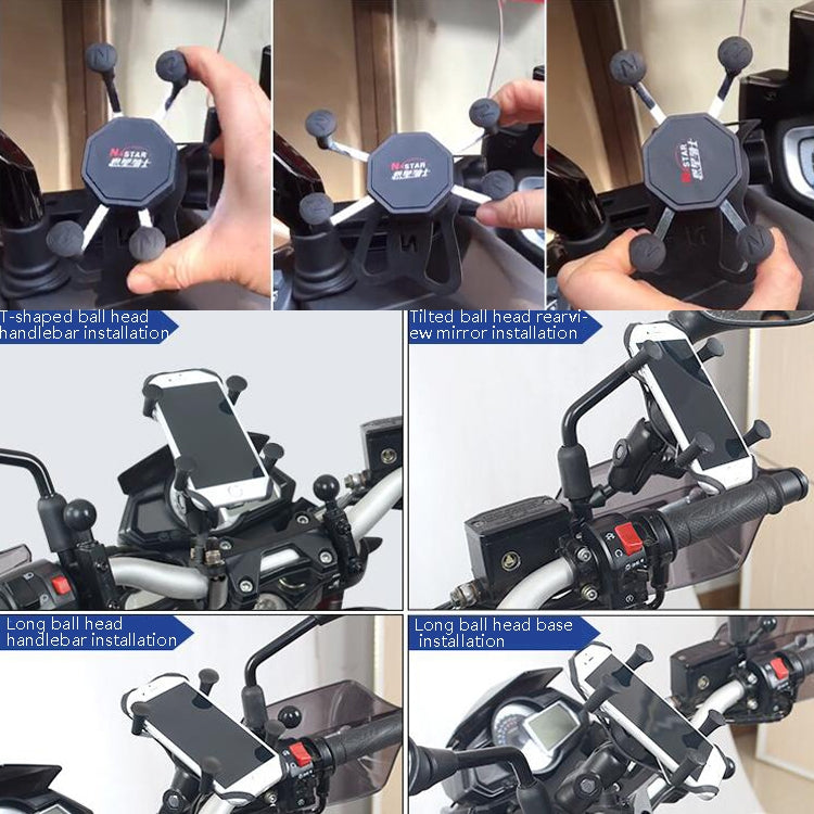 N-STAR N002 Motorcycle Bicycle Mobile Phone Bracket Riding Equipment(Small Tilted Head) - Holders by N-STAR | Online Shopping UK | buy2fix