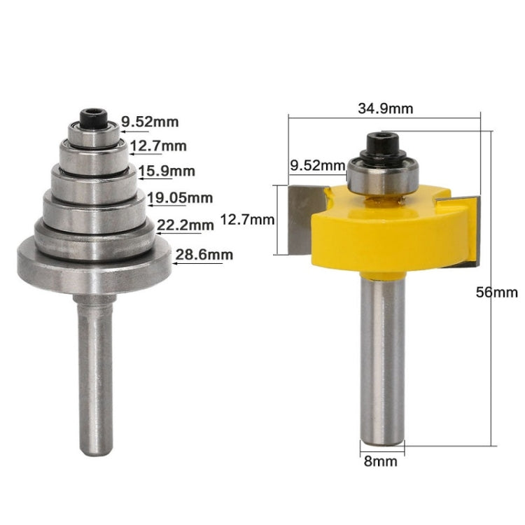 7 Bearing Slot Cutters 8 Handle Adjustable Woodworking Milling Cutters - Others by buy2fix | Online Shopping UK | buy2fix