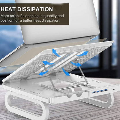 A23 Foldable Notebook Stand With 10-Speed Adjustment Computer Cooling Lifting Stand, Colour: Regular (White) - Computer & Networking by buy2fix | Online Shopping UK | buy2fix