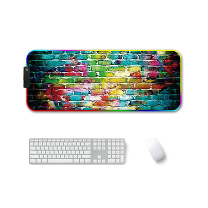 260x390x3mm F-01 Rubber Thermal Transfer RGB Luminous Non-Slip Mouse Pad(Colorful Brick) - Mouse Pads by buy2fix | Online Shopping UK | buy2fix