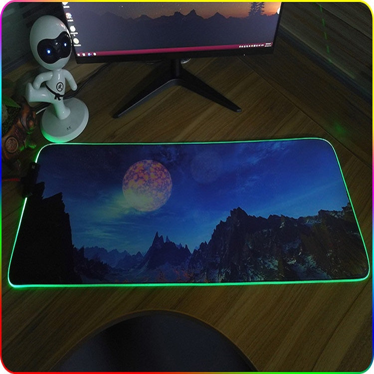 350x600x3mm F-01 Rubber Thermal Transfer RGB Luminous Non-Slip Mouse Pad(Ice Lend) - Mouse Pads by buy2fix | Online Shopping UK | buy2fix