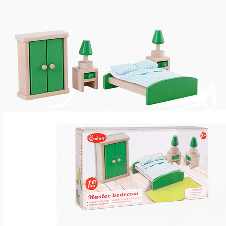 Onshine Pretend Play Scene DIY Role Playing Wooden Furniture Accessories, Style: Master Bedroom - Pretend Play Toys by buy2fix | Online Shopping UK | buy2fix
