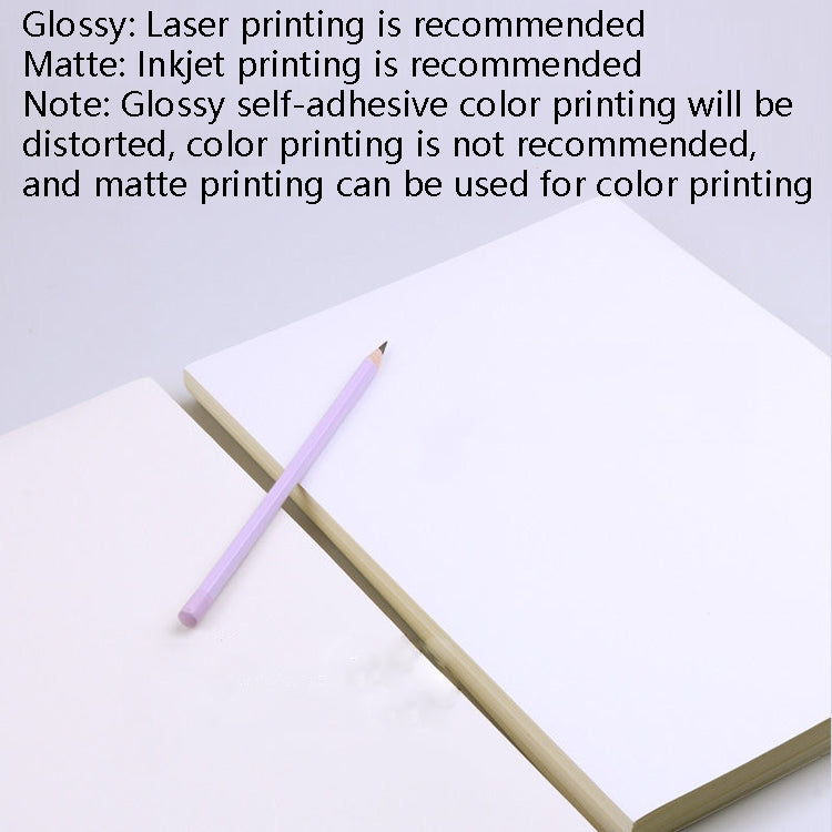 100 Sheets A4 Non-Adhesive Print Paper Blank Writing Adhesive Laser Inkjet Print Label Paper(Glossy) - Consumer Electronics by buy2fix | Online Shopping UK | buy2fix