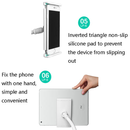 LP-6 Tablet Mobile Phone Lazy Bracket Detachable Bed Bracket, Style: Two-stage (Blue) - Lazy Bracket by buy2fix | Online Shopping UK | buy2fix