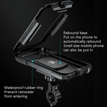 Kewig Bicycle Motorcycle Waterproof Box Mobile Phone Bracket Riding Touch Mobile Phone Fixed Seat(M18L-B1 Large Handlebar Installation) - Holder by buy2fix | Online Shopping UK | buy2fix