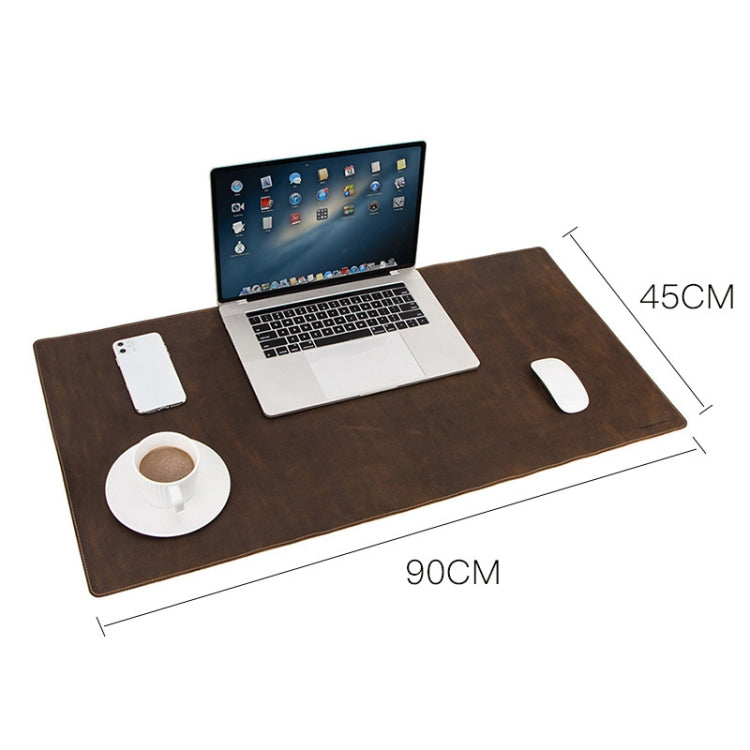 CF9011  Desk Pad Retro Crazy Horse Leather Notebook Computer Mouse Pad Oversized Anti-Slip Desktop Computer Desk Leather Pad(Brown) - Computer & Networking by buy2fix | Online Shopping UK | buy2fix