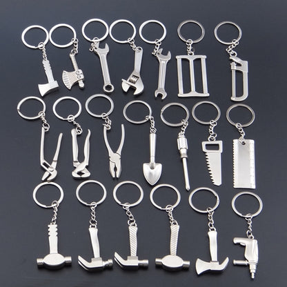 10 PCS Tool Metal Keychain Car Key Ring Pendant, Colour: H-397 Axe Claw Hammer - Key Rings by buy2fix | Online Shopping UK | buy2fix