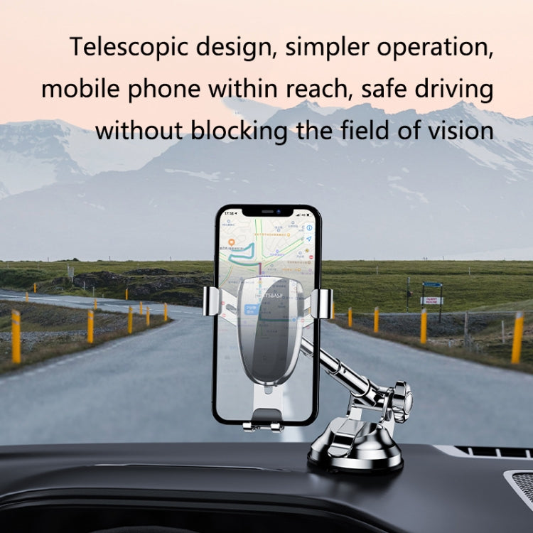 OATSBASF 03513 Phone Car Magnetic Telescopic Bracket Suction Cup Type Navigation Mobile Phone Bracket(Graphite Black) - Car Holders by OATSBASF | Online Shopping UK | buy2fix