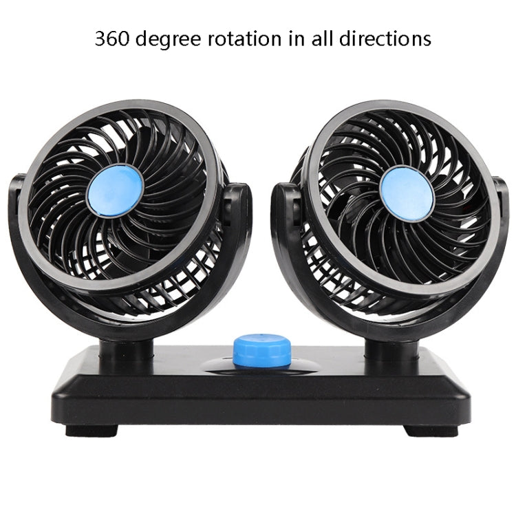 Car Fan Portable Mini Adjustable Car Double-Headed Electric Fan, Colour: Orange 24V Cigarette Lighter - Heating & Fans by buy2fix | Online Shopping UK | buy2fix