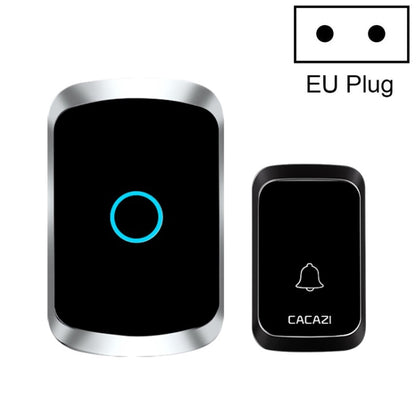 CACAZI A50 1 For 1 Wireless Music Doorbell without Battery, Plug:EU Plug(Black) - Wireless Doorbell by CACAZI | Online Shopping UK | buy2fix