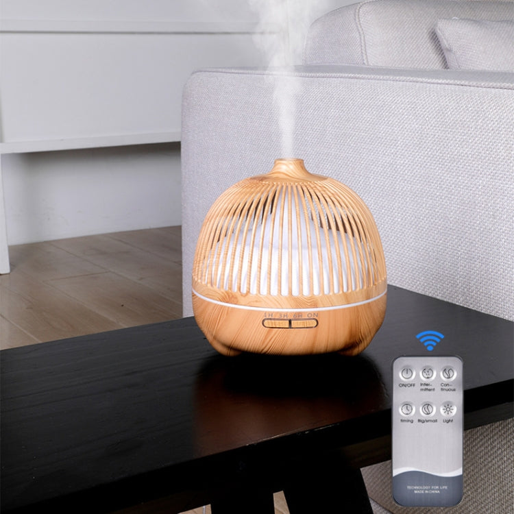 Bird Cage Wood Graphic Aromatherapy Machine Ultrasonic Smart Home Colorful Night Light Hollow Humidifier, Product specifications: US Plug(Light Wood Pattern) - Home & Garden by buy2fix | Online Shopping UK | buy2fix