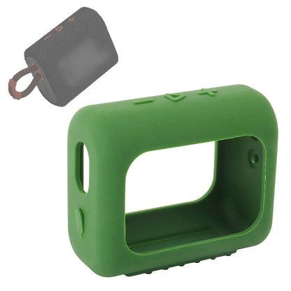 For JBL GO3 Bluetooth Speaker Silicone Cover Portable Protective Case with Carabiner(Army Green) - Protective Case by buy2fix | Online Shopping UK | buy2fix