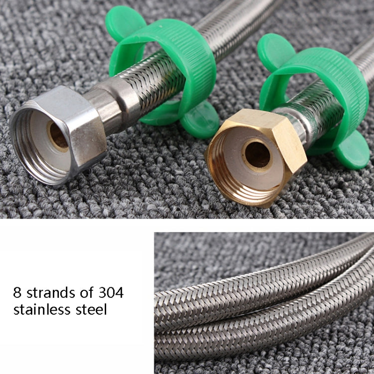 2 PCS 1.5m Steel Hat 304 Stainless Steel Metal Knitting Hose Toilet Water Heater Hot And Cold Water High Pressure Pipe 4/8 inch DN15 Connecting Pipe - Home & Garden by buy2fix | Online Shopping UK | buy2fix