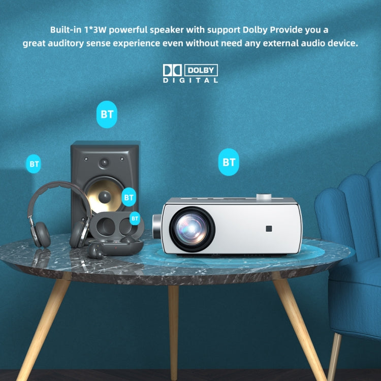 YG430 1080P 5G Mobile Phone Wireless Multi-Screen Version Home Projector Office HD Mini Portable Projector, Plug Type： AU Plug - Consumer Electronics by buy2fix | Online Shopping UK | buy2fix