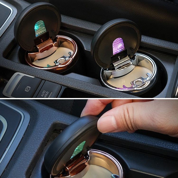 Car Ashtray Mini With Lamp And Cover Car Ashtray(N18A Gold) - In Car by buy2fix | Online Shopping UK | buy2fix