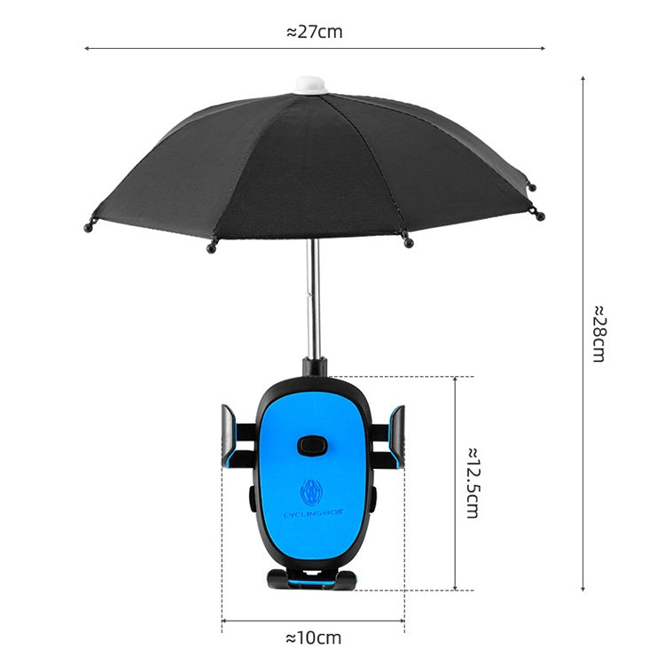 CYCLINGBOX BG-2935 Bicycle Mobile Phone Bracket With Umbrella Waterproof Navigation Electric Car Mobile Phone Frame, Style: Rearview Mirror Installation (Black) - Outdoor & Sports by CYCLINGBOX | Online Shopping UK | buy2fix