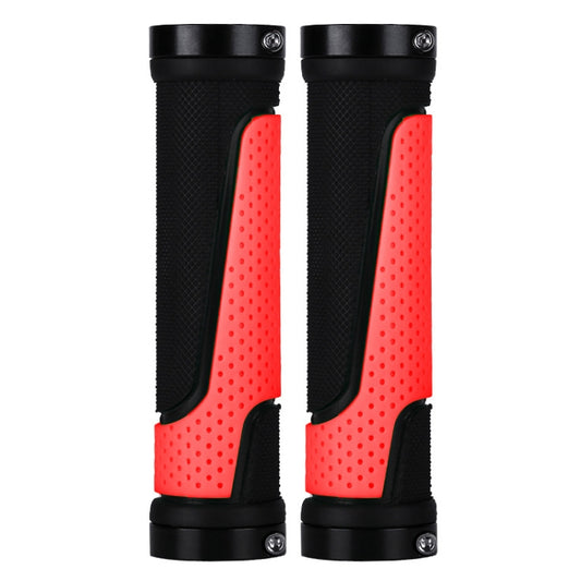 2 Pairs BG-0404 Bicycle Rubber Handle Cover The Mountain Bike Bilateral Lock Dead Anti-Slip Handle Cover(Red) - Outdoor & Sports by buy2fix | Online Shopping UK | buy2fix