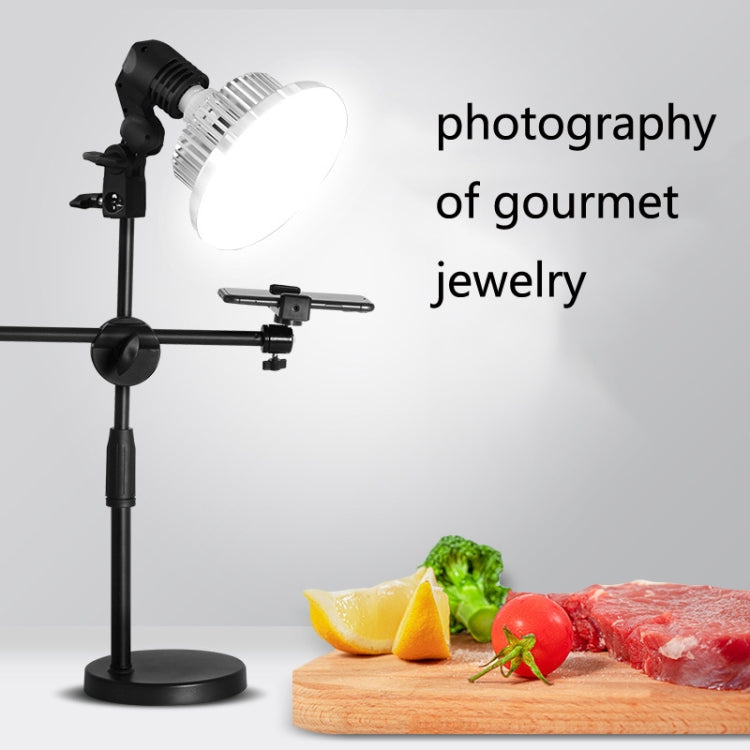 Mobile Phone Live Support Shooting Gourmet Beautification Fill Light Indoor Jewelry Photography Light, Style: 175W Mushroom Lamp + Stand + Overhead Stand - Consumer Electronics by buy2fix | Online Shopping UK | buy2fix