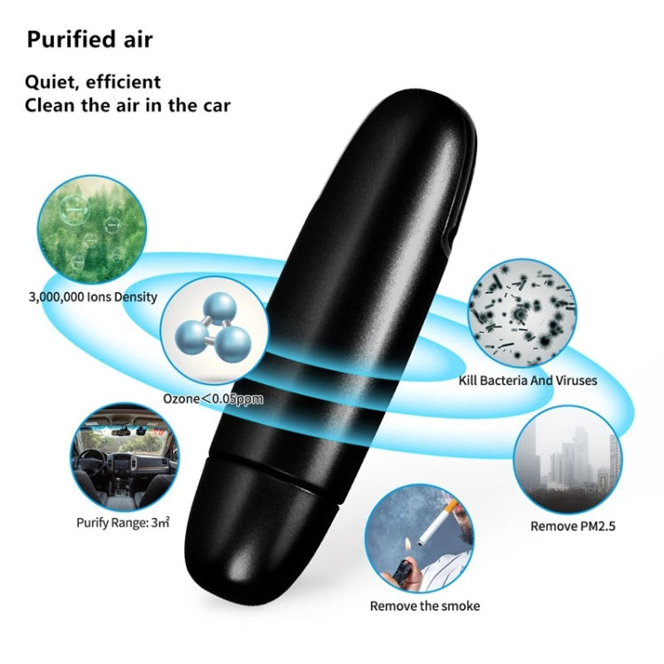 EP204 Portable USB Car Negative Ion Air Purifier(Black) - In Car by buy2fix | Online Shopping UK | buy2fix