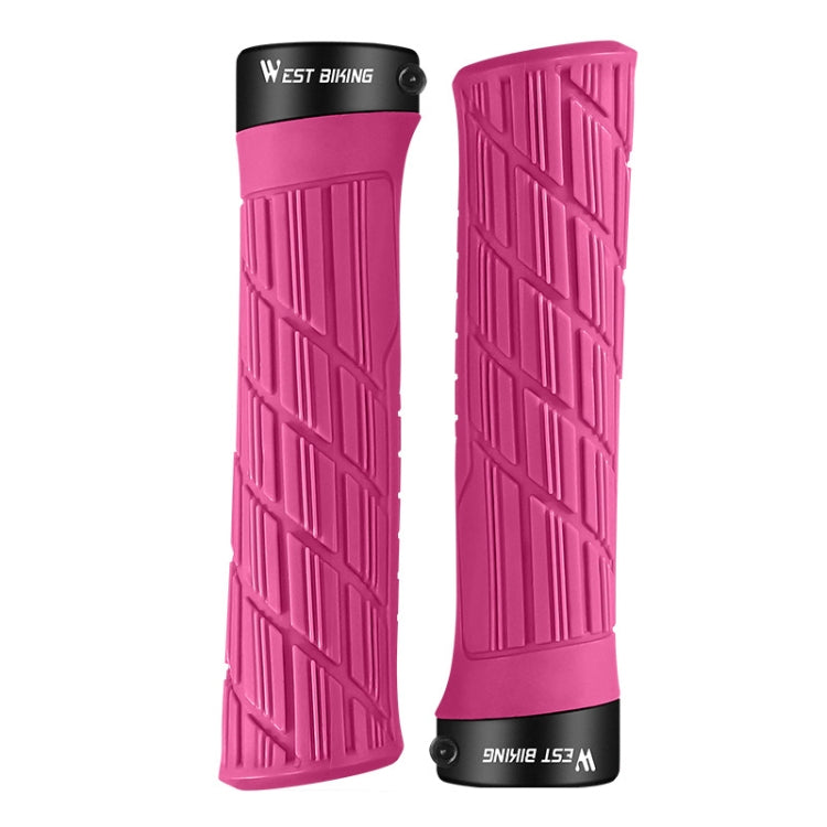 WEST BIKING Bicycle Anti-Skid And Shock-Absorbing Comfortable Grip Cover(Rose Red) - Decorative Accessories by WEST BIKING | Online Shopping UK | buy2fix