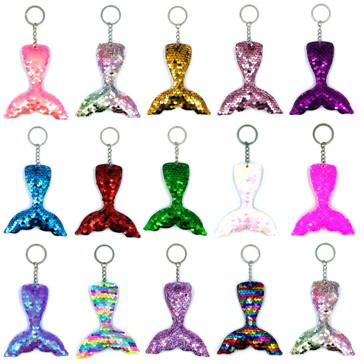 10 PCS Reflective Mermaid Keychain Sequins Mermaid Tail Accessories Car Luggage Pendant(AB Colorful 16) - In Car by buy2fix | Online Shopping UK | buy2fix