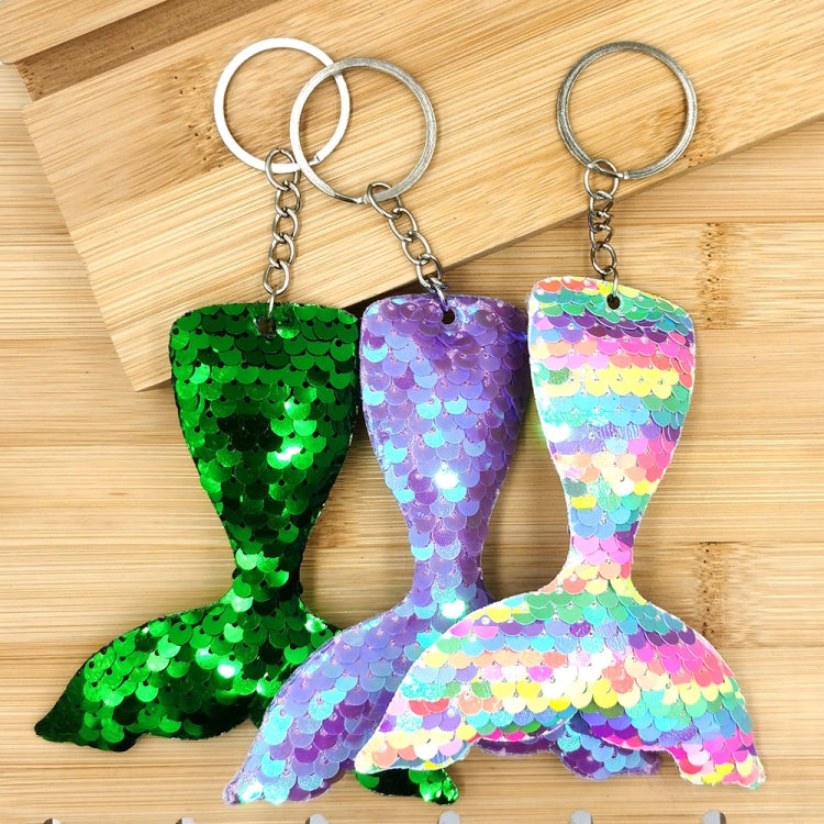 10 PCS Reflective Mermaid Keychain Sequins Mermaid Tail Accessories Car Luggage Pendant(Royal Blue 5) - In Car by buy2fix | Online Shopping UK | buy2fix