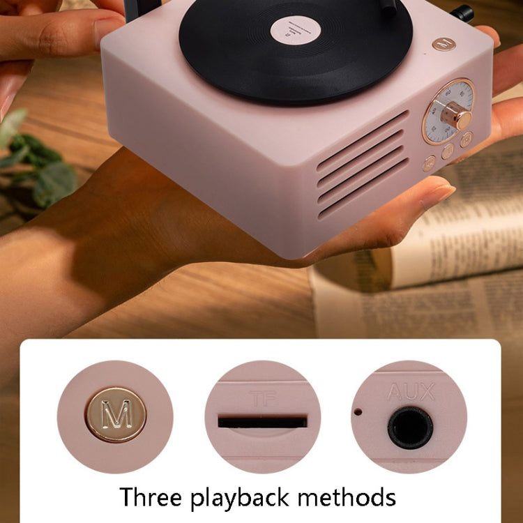 T15 Petunia Retro Vinyl Record Player Wireless Multifunction Mini Bluetooth Audio(White) - Mini Speaker by buy2fix | Online Shopping UK | buy2fix