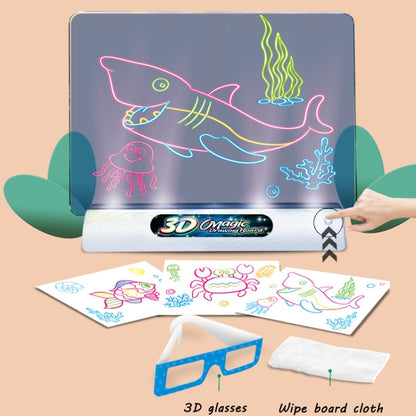 Multifunctional Luminous 3D Children Drawing Board, Without Watercolor Pen, Style: 3D Ocean - Drawing Toys by buy2fix | Online Shopping UK | buy2fix