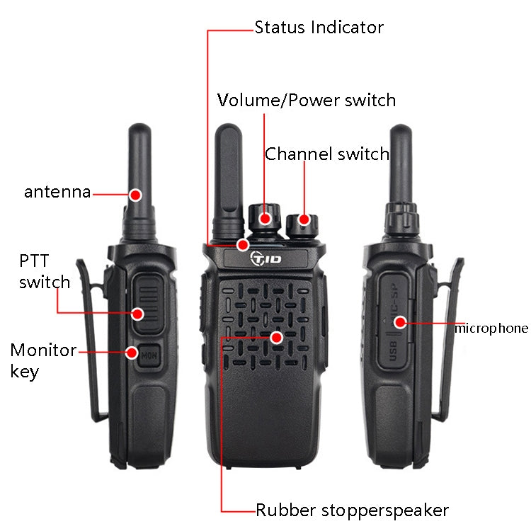 1 Pairs TID 118 Small Walkie Talkie Radio Communication, CN Plug - Consumer Electronics by buy2fix | Online Shopping UK | buy2fix