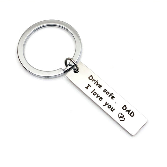 10 PCS C1010 Drive Safe Stainless Steel Tag Keychain 10x40mm(DAD) - In Car by buy2fix | Online Shopping UK | buy2fix